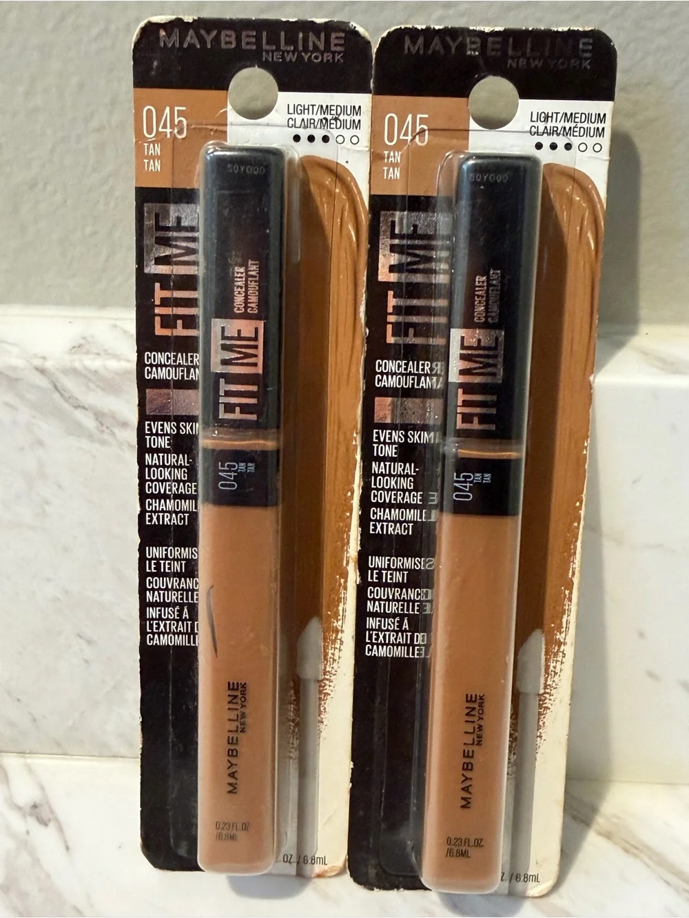 Maybelline Fit Me Liquid Concealer 45 Light Medium Tan 0.23 fl oz  2 Pack